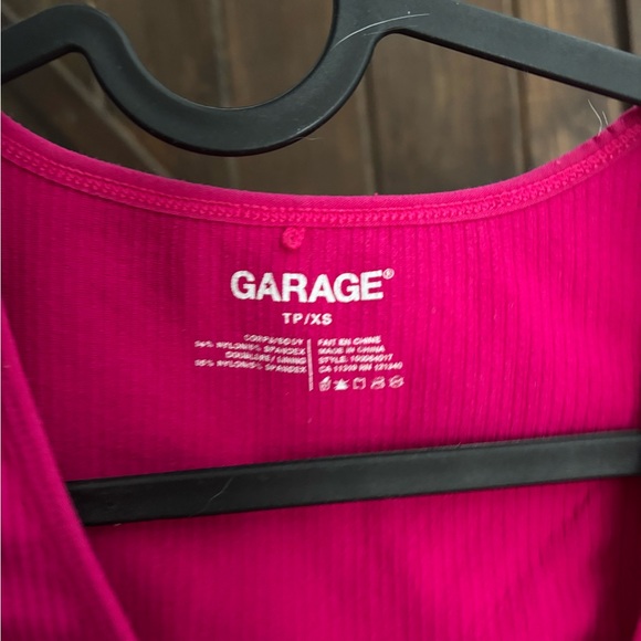 Garage Women's Fuchsia Ribbed Crop Top - Picture 2 of 2